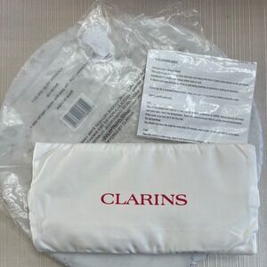 Clarins‎ Spa Eye Mask Cushion Headband Hot Cold Gel Bead White Red Logo New Gift